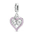 Charms Beads 925 Sterling Silver Pink Love Bow Rubik&