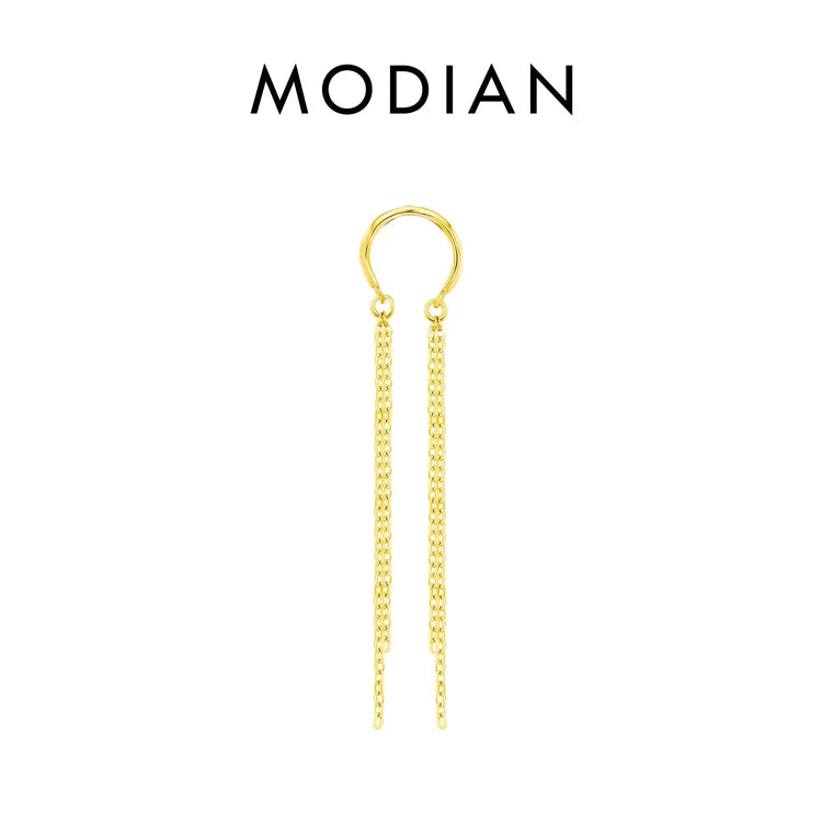 MODIAN 1PC Ear Cuff 925 Sterling SILVER Luxury Punk Geometric Clip Earrings Stackable Trendy Party Jewelry For Women: Girls Gift Jewelry and Clovers