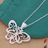 New 925 Sterling Silver Necklace Pendant Butterfly for Women Wedding Jewelry Fine Accessories High Quality Fashion Gifts Party Jewelry and Clovers
