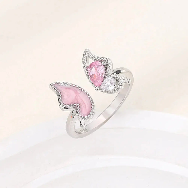 New Fashion Silver Color Green Flower Leaf Rose Daisy Enamel Open Finger Rings For Women Girl Jewelry Gift Dropship Wholesale Jewelry and Clovers