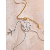 Yhpup New Arrivals Unique Creative Map Plane Pendant Necklace Gift Distinctive Stainless Steel Waterproof Jewellery Accessories Jewelry and Clovers