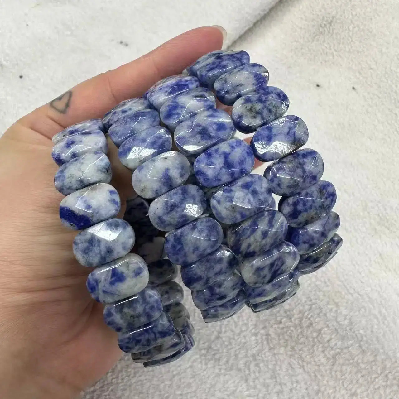 Natural Stone 8*14mm  Faceted Bracelets Lapis Labradorite Crystal  Red Jasper Agate Howlite Rhodonite Unakite For Wholesale Jewelry and Clovers