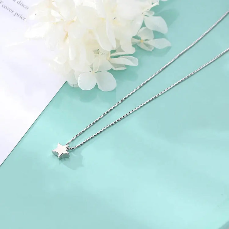 New Arrivals 925 Sterling Silver Star Necklaces & Pendants For Women Hot Fashion sterling-silver-jewelry Jewelry and Clovers