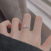 New Fashion Silver Color Green Flower Leaf Rose Daisy Enamel Open Finger Rings For Women Girl Jewelry Gift Dropship Wholesale Jewelry and Clovers