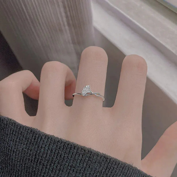 New Fashion Silver Color Green Flower Leaf Rose Daisy Enamel Open Finger Rings For Women Girl Jewelry Gift Dropship Wholesale Jewelry and Clovers