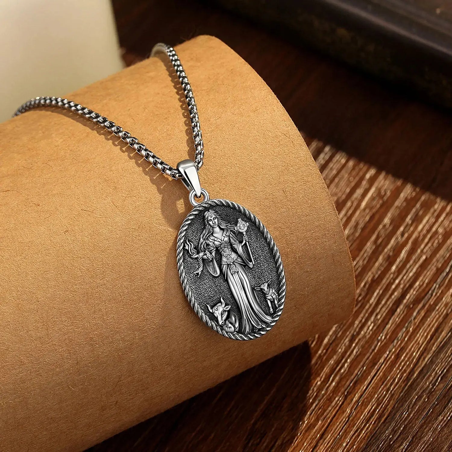 Eudora 925 Sterling Silver Brigid Goddess Necklace Brigid&