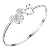 Fine Charms 925 Sterling Silver Mickey Bangle Bracelets For Women Wedding High Quality Fashion Jewelry Christmas Gifts LB001 Jewelry and Clovers