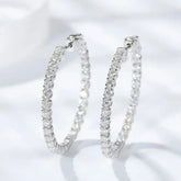 KNOBSPIN D VVS1 Moissanite Hoop Earrings for Women Sparking Diamond with GRA Original s925 Sterling Silver Plated 18k Earring Jewelry and Clovers