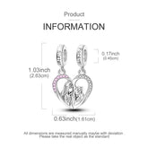 Charms Beads 925 Sterling Silver Pink Love Bow Rubik&