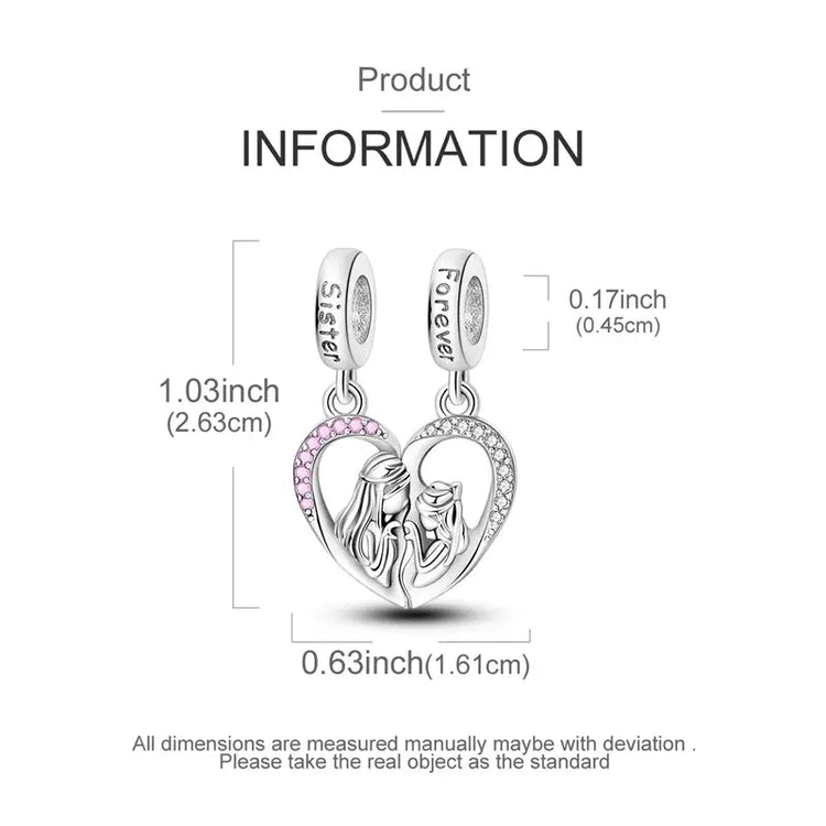 Charms Beads 925 Sterling Silver Pink Love Bow Rubik&