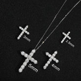 BIJOX STORY 3mm Moissanite Cross Pendant Necklace Original Sterling SILVER Chain Plated 18k White GOLD Rose GOLD Fine Necklace for Women Great For Gift via Family Jewelry and Clovers
