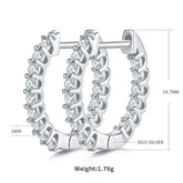 KNOBSPIN D VVS1 Moissanite Hoop Earrings for Women Sparking Diamond with GRA Original s925 Sterling Silver Plated 18k Earring Jewelry and Clovers