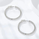 KNOBSPIN D VVS1 Moissanite Hoop Earrings for Women Sparking Diamond with GRA Original s925 Sterling Silver Plated 18k Earring Jewelry and Clovers