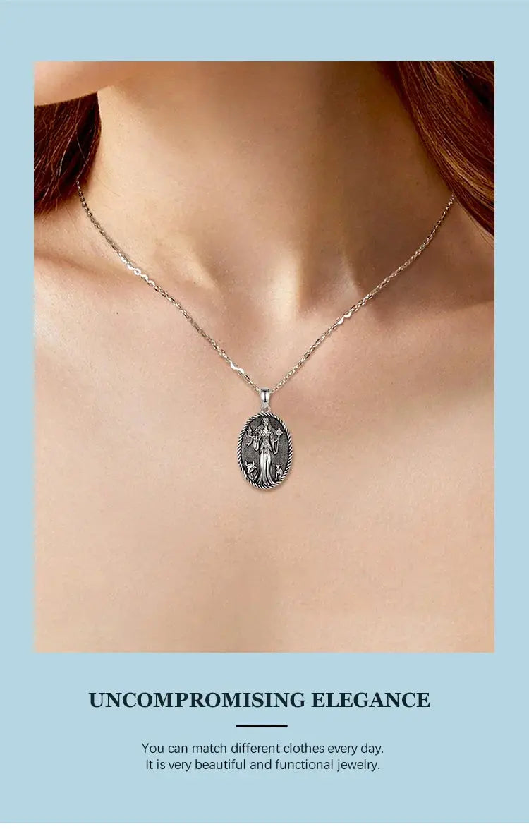 Eudora 925 Sterling Silver Brigid Goddess Necklace Brigid&