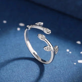 New Fashion Silver Color Green Flower Leaf Rose Daisy Enamel Open Finger Rings For Women Girl Jewelry Gift Dropship Wholesale Jewelry and Clovers