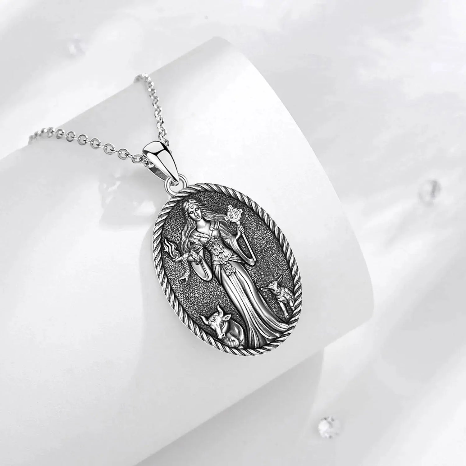 Eudora 925 Sterling Silver Brigid Goddess Necklace Brigid&