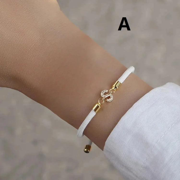 2023 New Pave Zircon A-Z Initial Letter Bracelets For Women Colorful Adjustable Rope Charm Bracelet For Women Jewelry Gift Jewelry and Clovers