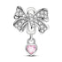 Charms Beads 925 Sterling Silver Pink Love Bow Rubik&