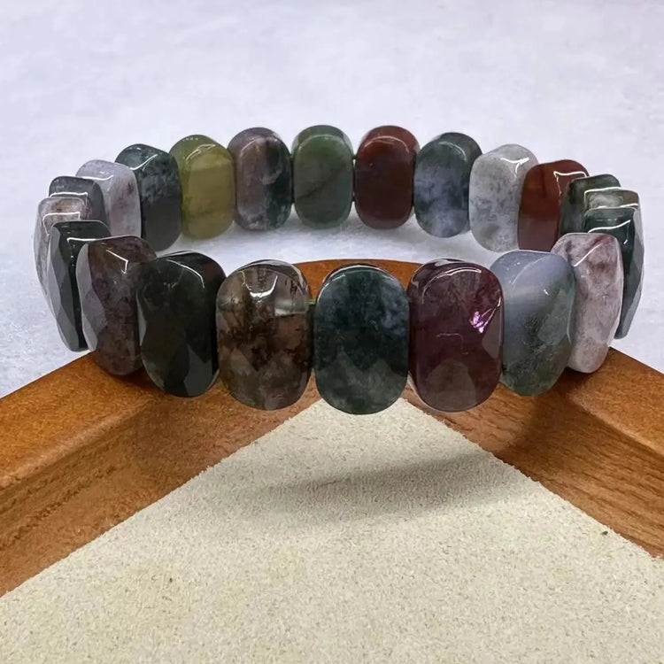 Natural Stone 8*14mm  Faceted Bracelets Lapis Labradorite Crystal  Red Jasper Agate Howlite Rhodonite Unakite For Wholesale Jewelry and Clovers