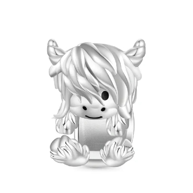New Arrivals Highland Cow Dangle Charm Bead for Women fit European Original Silver Bracelet DIY Jewelry Accessories Gift Jewelry and Clovers