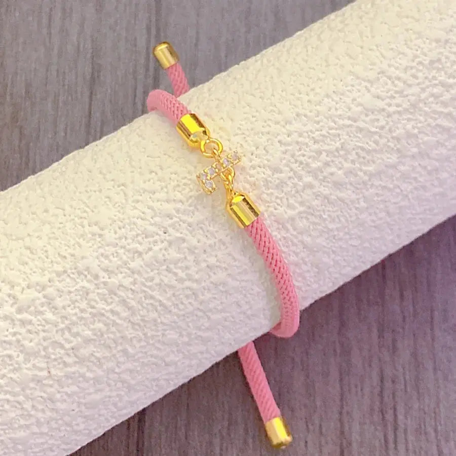 2023 New Pave Zircon A-Z Initial Letter Bracelets For Women Colorful Adjustable Rope Charm Bracelet For Women Jewelry Gift Jewelry and Clovers