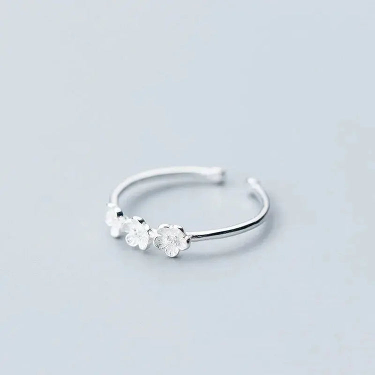 New Fashion Silver Color Green Flower Leaf Rose Daisy Enamel Open Finger Rings For Women Girl Jewelry Gift Dropship Wholesale Jewelry and Clovers