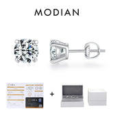 MODIAN D Color 1CT Moissanite Stud Earrings For Women 925 Sterling Silver 0.5CT Dazzling Lab Diamond Wedding Jewelry Gifts Jewelry and Clovers
