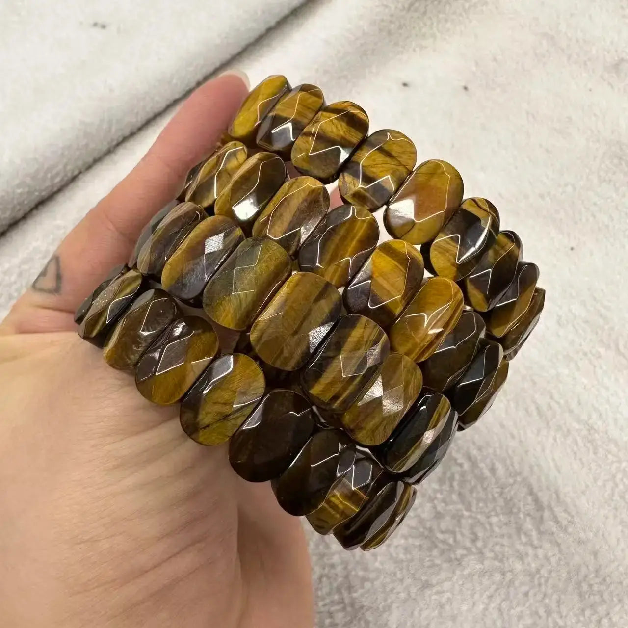 Natural Stone 8*14mm  Faceted Bracelets Lapis Labradorite Crystal  Red Jasper Agate Howlite Rhodonite Unakite For Wholesale Jewelry and Clovers