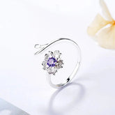 New Fashion Silver Color Green Flower Leaf Rose Daisy Enamel Open Finger Rings For Women Girl Jewelry Gift Dropship Wholesale Jewelry and Clovers