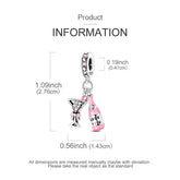 Charms Beads 925 Sterling Silver Pink Love Bow Rubik&