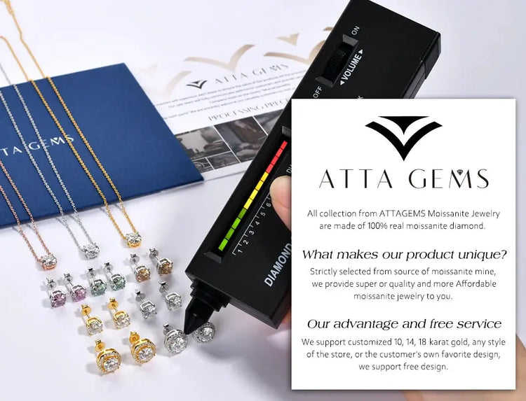 BRAND: ATTA GEMS Three-Stone Cluster Moissanite Ring for Women - 1CT Round Cut 100% 925 Sterling Silver Twist Engagement Fine Jewelry Jewelry and Clovers