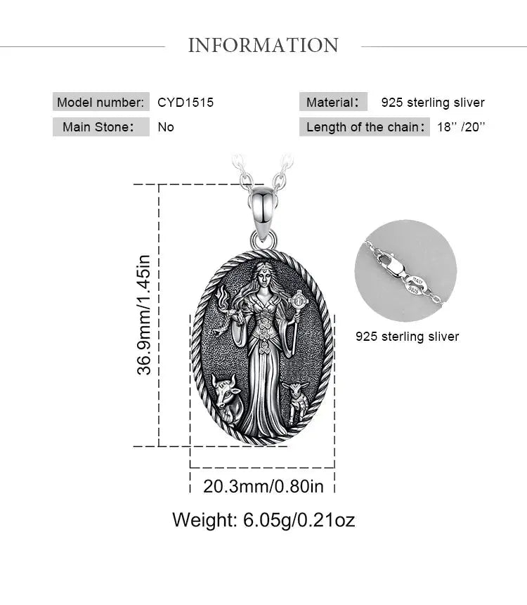 Eudora 925 Sterling Silver Brigid Goddess Necklace Brigid&