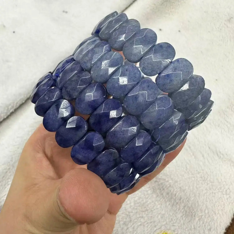 Natural Stone 8*14mm  Faceted Bracelets Lapis Labradorite Crystal  Red Jasper Agate Howlite Rhodonite Unakite For Wholesale Jewelry and Clovers