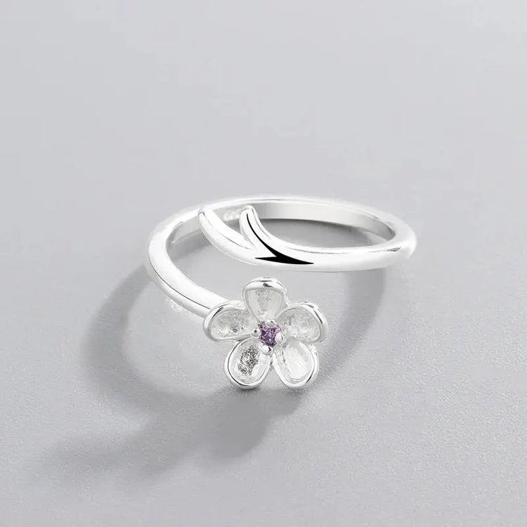 New Fashion Silver Color Green Flower Leaf Rose Daisy Enamel Open Finger Rings For Women Girl Jewelry Gift Dropship Wholesale Jewelry and Clovers