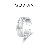 MODIAN 1PC Ear Cuff 925 Sterling SILVER Luxury Punk Geometric Clip Earrings Stackable Trendy Party Jewelry For Women: Girls Gift Jewelry and Clovers
