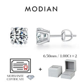 MODIAN D Color 1CT Moissanite Stud Earrings For Women 925 Sterling Silver 0.5CT Dazzling Lab Diamond Wedding Jewelry Gifts Jewelry and Clovers