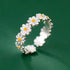 New Fashion Silver Color Green Flower Leaf Rose Daisy Enamel Open Finger Rings For Women Girl Jewelry Gift Dropship Wholesale Jewelry and Clovers