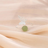 New Fashion Silver Color Green Flower Leaf Rose Daisy Enamel Open Finger Rings For Women Girl Jewelry Gift Dropship Wholesale Jewelry and Clovers