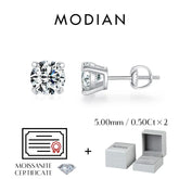 MODIAN D Color 1CT Moissanite Stud Earrings For Women 925 Sterling Silver 0.5CT Dazzling Lab Diamond Wedding Jewelry Gifts Jewelry and Clovers