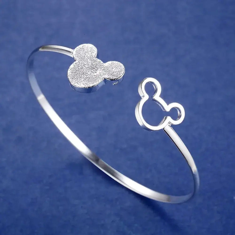 Fine Charms 925 Sterling Silver Mickey Bangle Bracelets For Women Wedding High Quality Fashion Jewelry Christmas Gifts LB001 Jewelry and Clovers
