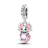 Charms Beads 925 Sterling Silver Pink Love Bow Rubik&