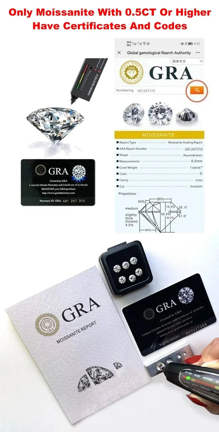 Luxury Total 3.6 Carat moissanite lab Diamonds Rings  Round Brilliant for Women Bride Wedding Band Gift fine dating Jewelry gift Jewelry and Clovers