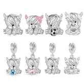New Arrivals Highland Cow Dangle Charm Bead for Women fit European Original Silver Bracelet DIY Jewelry Accessories Gift Jewelry and Clovers