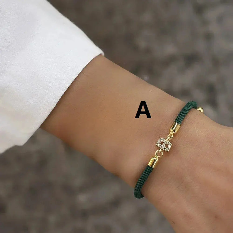 2023 New Pave Zircon A-Z Initial Letter Bracelets For Women Colorful Adjustable Rope Charm Bracelet For Women Jewelry Gift Jewelry and Clovers