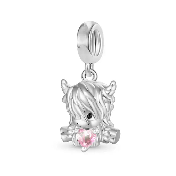 New Arrivals Highland Cow Dangle Charm Bead for Women fit European Original Silver Bracelet DIY Jewelry Accessories Gift Jewelry and Clovers
