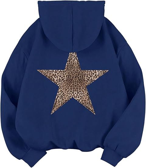 Womens Leopard-Star-Print Hoodie
