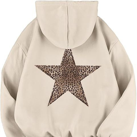 Womens Leopard-Star-Print Hoodie