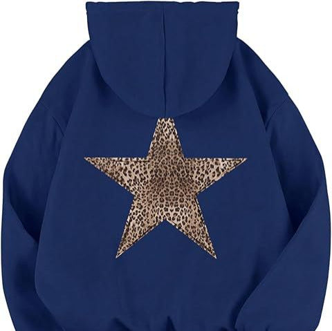 Womens Leopard-Star-Print Hoodie