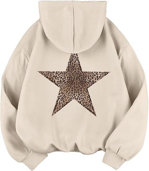Womens Leopard-Star-Print Hoodie