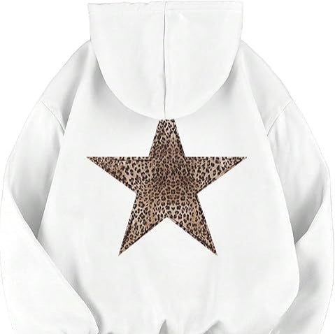 Womens Leopard-Star-Print Hoodie